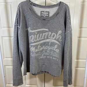 Lucky Brand Stitched Triumph Motorcycles Sweatshrt
